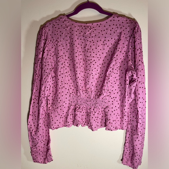 NWOT Maye Polka Dot Blouse. Size Large. Pink & Deep Purple Dots - Picture 4 of 9